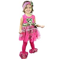 Petitebella Valentine Dress Hot Pink Camouflage Heart Vest Pant Tutu Girl Clothing 1-8y