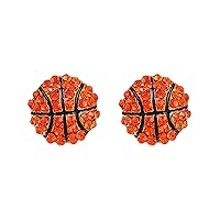 Earrings Gift Gifts For Players Earrings Ball Dad Basketball Seniors Ideas For Girls Mom Rhinestone Team Game Basket Post Bag Earrings Jewelry 2022