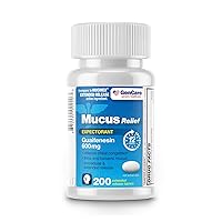 GenCare - Mucus Relief Guaifenesin 600mg (200 Tablets) Mucus Relief Expectorant for Congestion & Cough - Extended Release Tablets for Immediate & Lasting Relief