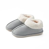 House Slippers for Women, Women's Cozy Memory Foam Suede Slippers with Faux Fur Collar and Indoor Outdoor Rubber Sole