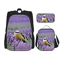 Print 495PCS Backpack Set,Large Bag with Lunch Box and Pencil Case,Convenient,backpack lunch box