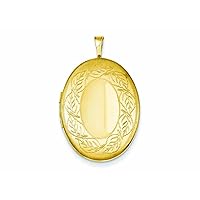 1/20 Gold Filled 20mm Leaf Border Oval Locket Necklace Chain Included