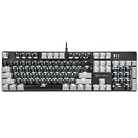 Qisan Mechanical Gaming Keyboard Full Size 104 Keys US Layout Wired Black Switch Backlit Keyboard with Black & Grey Color