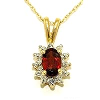 Rylos Necklaces For Women 14K White Gold - January Birthstone Pendant Necklace - Garnet 6X4MM Color Stone Gemstone Jewelry For Women Gold Necklace