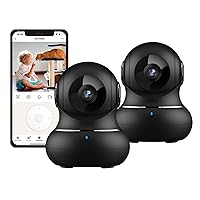 2K Indoor Camera, 360 Pan/Tilt Cameras for Home Security, Pet Camera with Phone APP, WiFi Camera with Motion Detection, Night Vision, Wireless Camera for Nanny Cam/Baby Monitor, 2 Pack