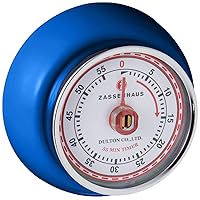 Zassenhaus Magnetic Retro Kitchen Timer, Classic Mechanical Cooking Timer (Royal Blue)