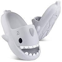Kids Shark Slides丨Pillow Shower Slippers Quick Dry Sandals丨Toddler Boys Girls Comfy Cloud Slides丨Summer Non-Slip Thick Sole Beach Pool shoes