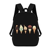 Ice Cream 17 Inch Backpack Adjustable Strap Daypack Laptop Double Shoulder Bag Shoulder Bags for Hiking Travel Work