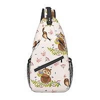 Cute Owl Sling Backpack, Multipurpose Travel Hiking Daypack Rope Crossbody Shoulder Bag