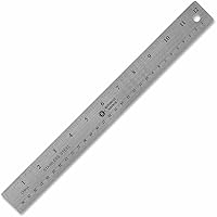 Business Source 32361 Stainless Steel Ruler, 12-Inch L, Nonskid, Silver