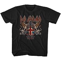 Def Leppard 80s Metal Band Rock N Roll Def Crest Toddler Little Boys T-Shirt Tee