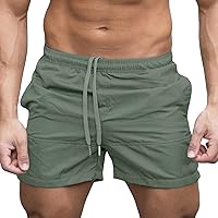 Men's Workout Sports Shorts Quick Dry Lightweight Running Gym Shorts Casual Summer Beach Swim Trunks with Pockets