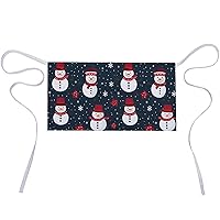 Snowmans Christmas Funny Waist Apron Waterproof Half Aprons with Pocket And Long Strap for Women Men Cooking