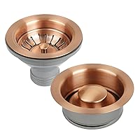 Kitchen Sink Copper Finish Garbage Disposal Flange Stopper and Kitchen Sink Stopper Replacement Combo