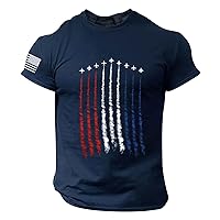 American Flag T-Shirt Patriotic Shirt 4th of July T-Shirts for Men USA Flag Print Pattern Short Sleeve Muscle Top