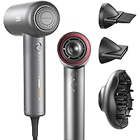 TYMO Hair Dryer with Adjustable Diffuser - High-Speed Ionic Blow Dryer, Fast Drying & Zero Damage, Low-Noise Hairdryer, 3 Speeds & 4 Temps with Cool-Shot for Professional Styling at Home/Salon