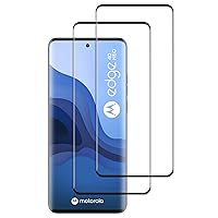 [2 Pack] Full Coverage Tempered Glass Screen Protector for Motorola Edge 40 Neo, [3D Curved] [HD Anti-Scratch ] [No-Bubble ] Screen Protector for Motorola Edge 40 Neo