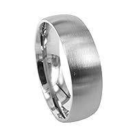 Men Wedding Band Titanium Ring Dome Matte Anniversary Engagement Ring Unisex Ring 7mm Size 3.5-16.5