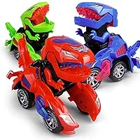 Transformer-Toys: Music Dinosaur Combination Mobile Toy Action Figures, Transformer-Toys Robots with LED Lights, Toys for Teenagers Aged 15 Years and Above. Toys are 5 Inches Tall