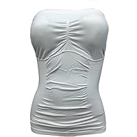 Padded Mid Size Tube Top One Size - B02 (White)