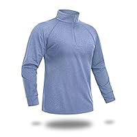 Men's Long Sleeve Shirts UPF 50+ UV Protection Sun Shirts Quarter Zip Lightweight Quick Dry Golf Casual Shirts