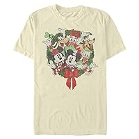 Disney Men's Characters Mickey Friends Wreath T-Shirt