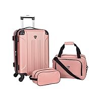 Travelers Club Chicago Hardside Expandable Spinner Luggages, Rose Gold, 3 Piece Set