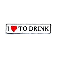 I Love to Drink Word Text Cartoon Children Kid Patch Clothes Bag T-Shirt Jeans Biker Badge Applique Iron on/Sew On Patch