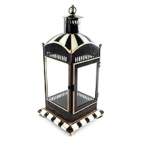 Courtly Stripe Lantern, Outdoor Candle Holder and Metal Lantern Decor, Large