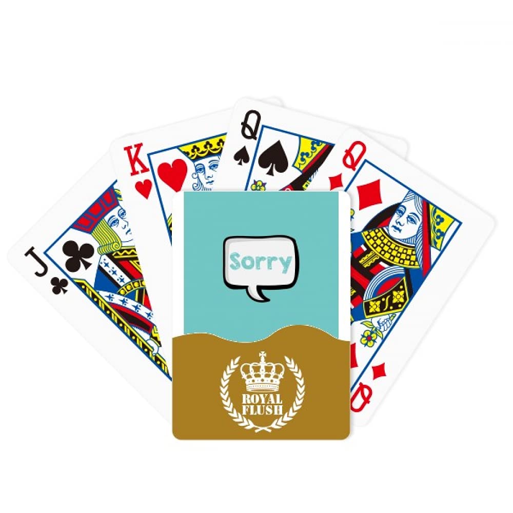 OFFbb-USA Daily Language Chat Sorry Apologize Royal Flush Poker Playing Card Game