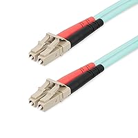 StarTech.com 25m (82ft) LC/UPC to LC/UPC OM4 Multimode Fiber Optic Cable, 50/125µm LOMMF/VCSEL Zipcord Fiber, 100G Networks, Low Insertion Loss, LSZH Fiber Patch Cord (450FBLCLC25)
