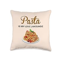 Love Language Funny Italian Food Pasta is Life Throw Pillow, 16x16, Multicolor