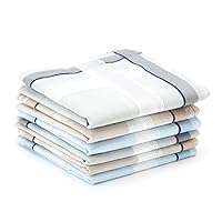 Selected Hanky 100% Cotton Men's Handkerchief 6 Piece Gift Set