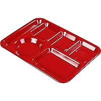 Carlisle FoodService Products P61405 Polypropylene Left-Hand 6-Compartment Divided Tray, 14