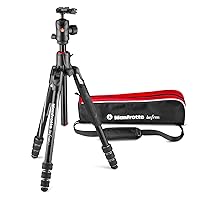 Manfrotto Befree GT XPRO Aluminium Camera Tripod, 496 Centre Ball Head, M-Lock System, 90 Degree Column, 200PL-PRO Plate, for DSLRs and CSC with Long Lenses, Macro Photography, MKBFRA4GTXP-BH