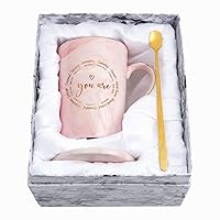 Maustic Christian Gifts for Women, You Are Inspirational Coffee Mugs, Religious Gifts, Inspirational Spiritual Birthday Gifts for Women Friends, Coffee Mug for Women with Bible Verse 14 Oz Pink
