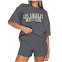 2 Piece Outfits for Women Fashion Sweatsuits Comfy Lounge Sets Graphic Tees and Shorts Set Comfy Pjs Sets Loungewear, Sweatsuits for Women Shorts, Tops and Shorts for Women