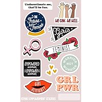 Female Empowerment Stickers / 1 Cute Feminist Laptop Sticker Sheet / 10 Positive Feminine Girl Power Affirmation Cell Phone Sticker Pack/The Future is Female Water Bottle Stickers