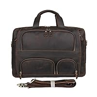 Briefcase Bag For Men, Vintage Handbag Laptop Briefcase Crazy Horse Leather Business Bag