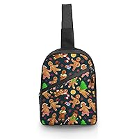 Christmas Cookies Gingerbread Man Foldable Sling Backpack Travel Crossbody Shoulder Bags Hiking Chest Daypack