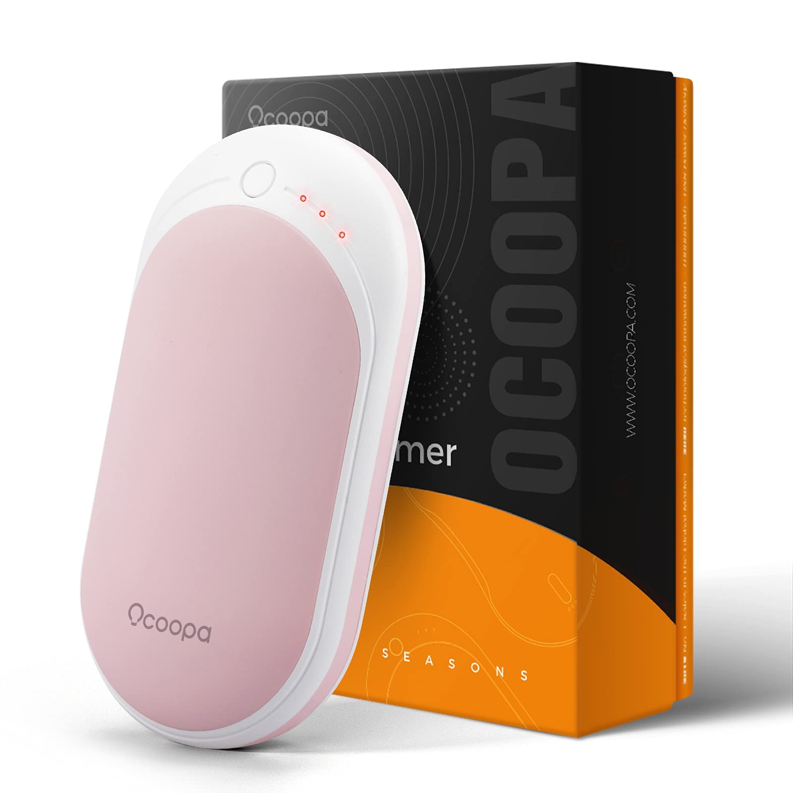 OCOOPA 2-Pack Hand Warmers Rechargeable, Classic 5200mAh and Waterproof 10000mAh,118s Pink and H01-PD PRO