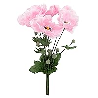 Artificial/Fake/Faux Flowers - Poppy Pink 6PCS for Wedding, Home, Party, Restaurant and Veterans Day