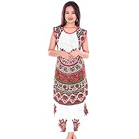 Indian 100% Cotton Women Maxi Boho Long Dress Short Sleeve Regular Animal Print