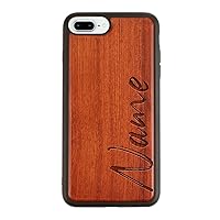 Rosewood Wooden Case Compatible with iPhone 7 Plus Personalized Engraved with your Name, Protector Compatible with iPhone 7 Plus Customizable, Case Compatible with iPhone Customized Rosewood