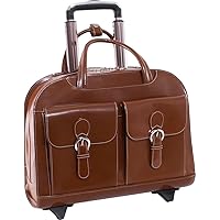 Davis L Series Laptop Briefcase, Brown Genuine Leather (96184A)