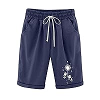Flower Loose Fit Shorts for Women Fall Summer Workout Gym Beach Hawaiian Tropical Straight Leg Shorts Women 2024