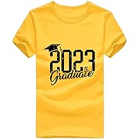 2023 Graduate Summer Memorial Graphic Tee Shirts Summer Short Sleeve Crewneck Casual Graduation Tops for Students