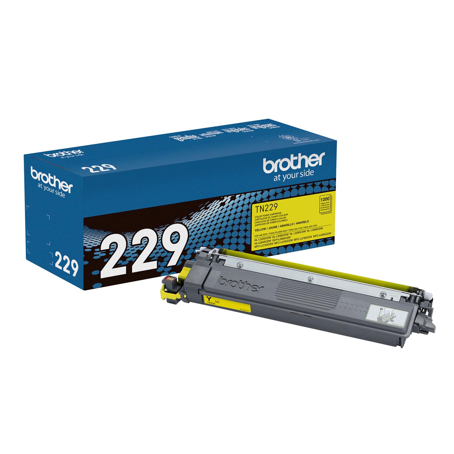 Brother Genuine TN229Y Yellow Standard Yield Printer Toner Cartridge - Print up to 1,200 Pages(1)