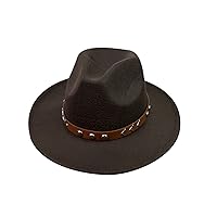 Mens Leather Cowboy Hat Fashionable Fedora Fedoras Men Wide for Women Dress Hat Women's and Hats Boys Fedora Hat