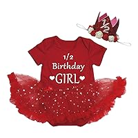 Petitebella 1/2 Birthday Girl Bodysuit Tutu Baby Dress Nb-18m